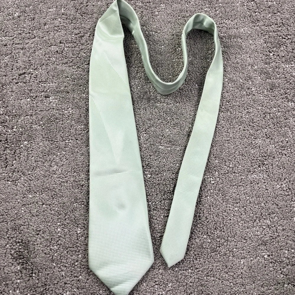 Umo Lorenzo Mens Tie Mint Green Textured Woven Wedding Formal Necktie